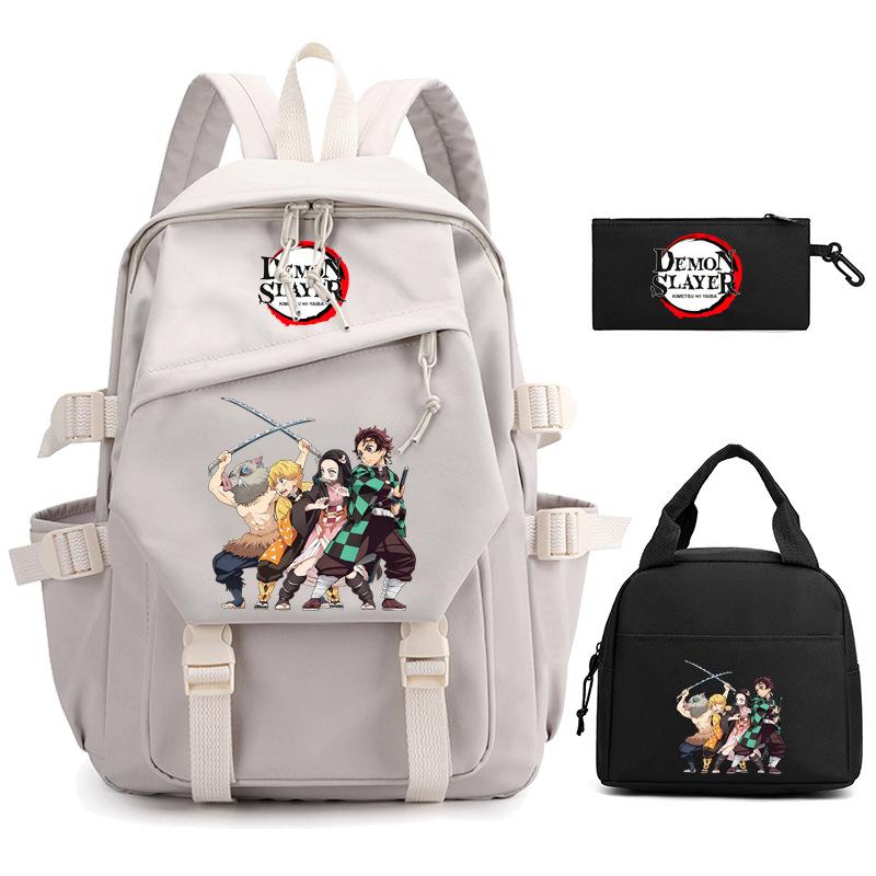 Ghost Extermination Surrounding Animation Schoolbag Trend Primary And Secondary School Students Leisure Backpack College Meal Bag Pencil Bag Set