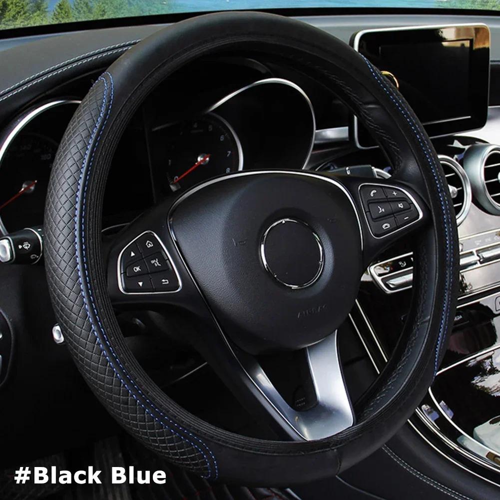 Universal Car Steering Wheel Cover Microfiber Leather Protection Cover Anti Slip Breathable for 38cm Steering Wheel Protector