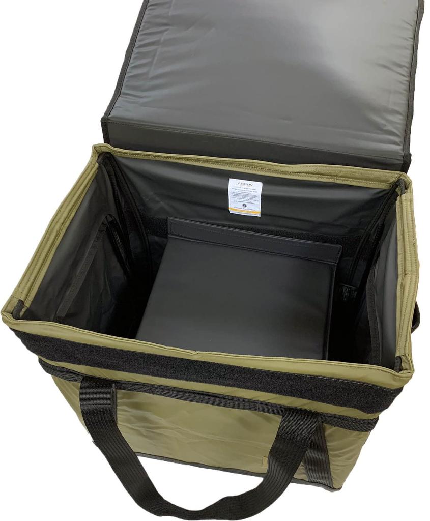 AS2OV Nylon Polycarbonate Folding Container Tote Khaki Bag,