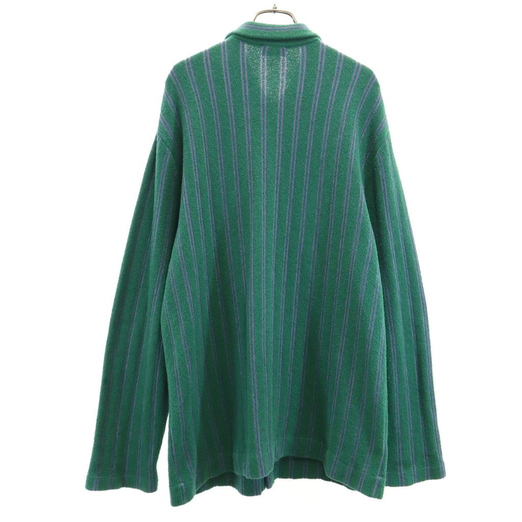 GALLIA Made In Italy Striped Pattern Long Sleeve Pile Ground Cardigan Men's Used