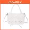 Transparent Bead Handbag With Bow Design And Top Opening For Casual Wear