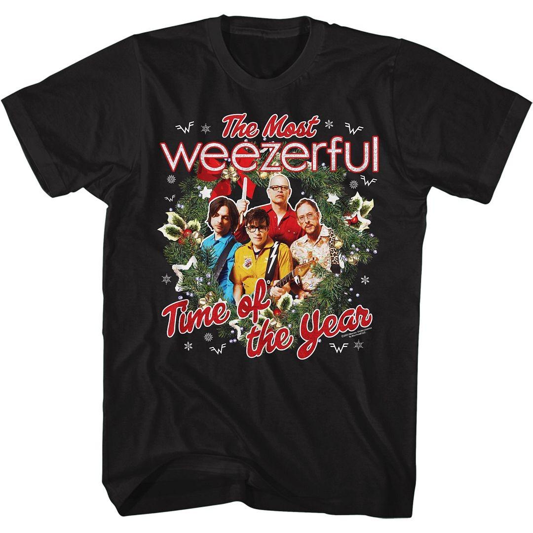 Weezer Weezerful Christmas Black Alternative Rock Music Band Shirt S