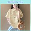 Anime Cartoon Cotton T Shirt For Women With Relaxed Fit Summer Casual Wear