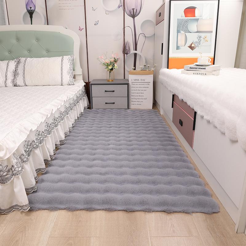 White Fluffy Hall Carpet Modern Living Room Bedroom Home Decor Large Mats Thickened Non-Slip Girl Children's Room Furry Rug