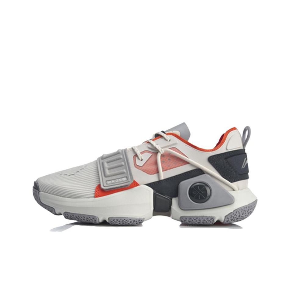 Li Ning Wowtr Shock Absorption Non-Slip Wear-Resistant Low-Top Basketball Shoes Men Sneakers White Gray ABBQ003-4