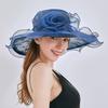 Women's Organza Church  Hat Feather Fascinator Bridal Tea Party
