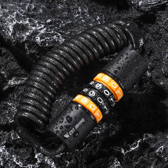 Cable Helmet Lock Quick Locking Waterproof 4-digit Password Anti-theft Motorcycle Helmet Password Lock Bike Supplies