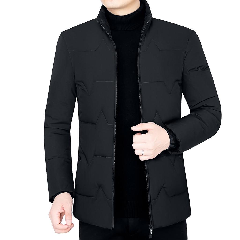 2025 Winter Heren High-End Gewatteerde Katoenen Jas: Dikke, warme buitenkleding voor vaders van middelbare leeftijd