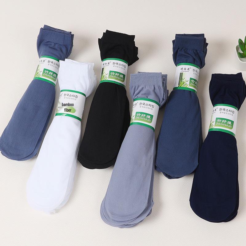Men's Cool Breathable Mid-Calf Silk Socks - Middle-Aged & Elderly