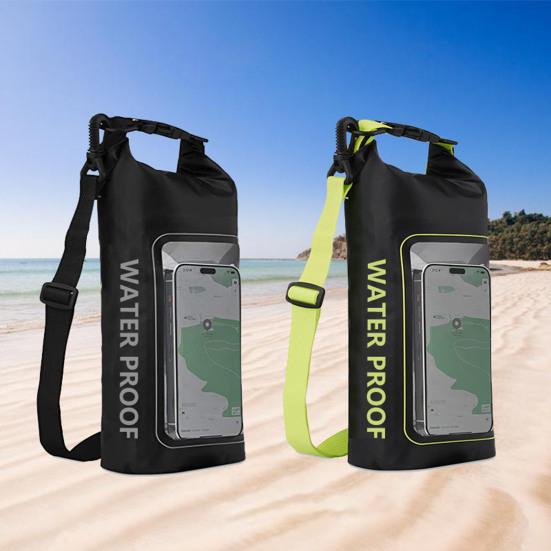 2L Waterproof Dry Bag Backpack Touch Screen Phone Pouch Outdoor Water Sports Roll Top Sack for Kayaking Rafting Hiking