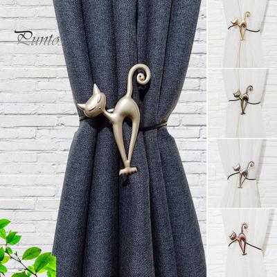 Alzapaños magnéticos para cortinas, de aleación, con forma de gato, para uso doméstico.