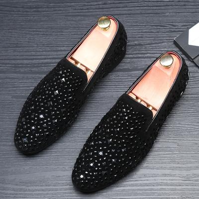 2024 Black Spikes  New Brand Mens Loafers Luxury Shoes Denim And Metal Sequins High Quality Casual Men Shoes