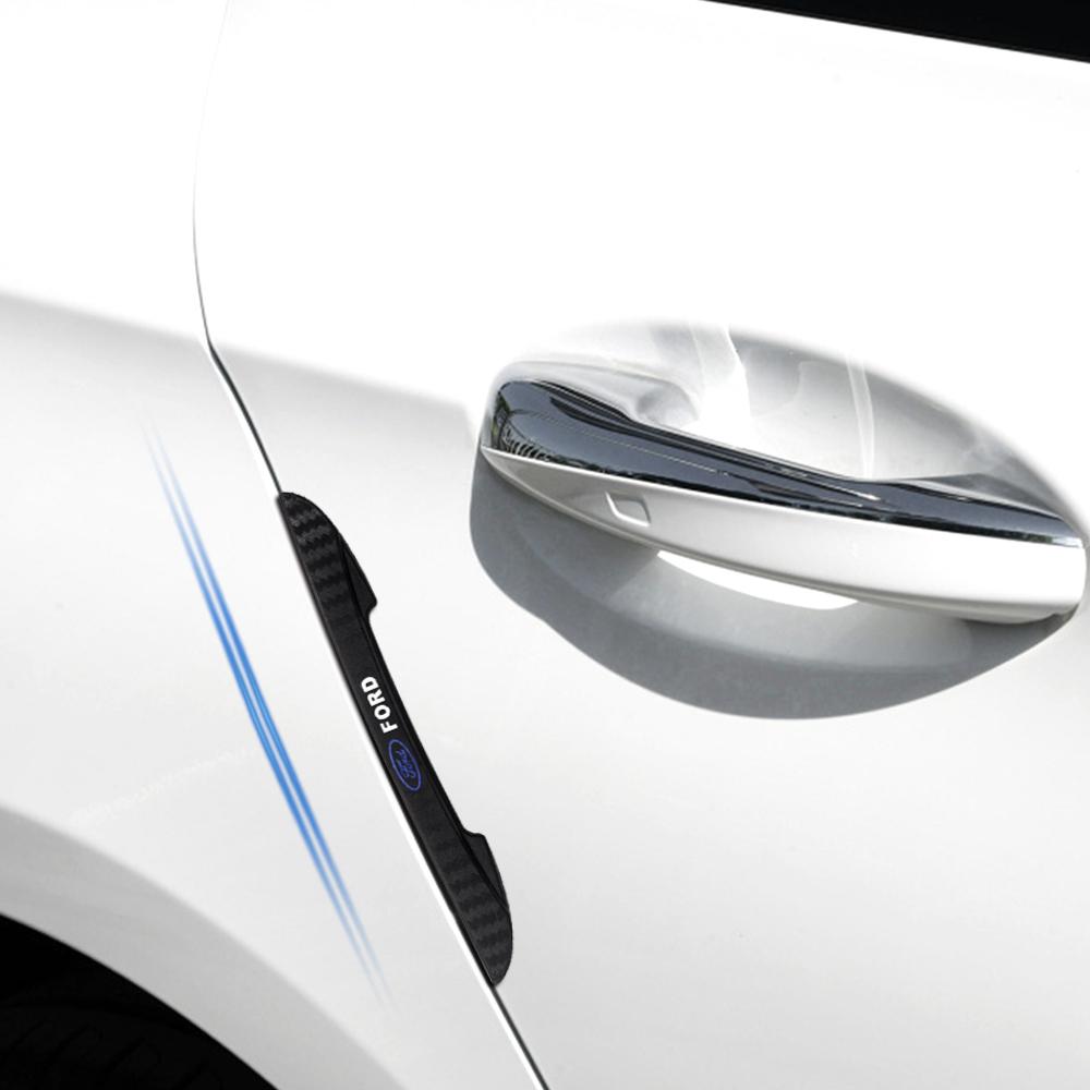 NGGU1 4pcs Rubber Car Door Edge Protector Sticker Anti Collision Anti-scratch Strips For Ford Mondeo Focus 2 3 4 Mustang
