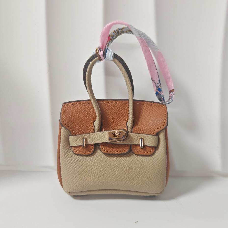 Shidai Xinyu Mini Cowhide Bag High-Grade Canvas Color Bag Accessory Coin Purse Earphone Bag Hanging Decoration Car Key Chain