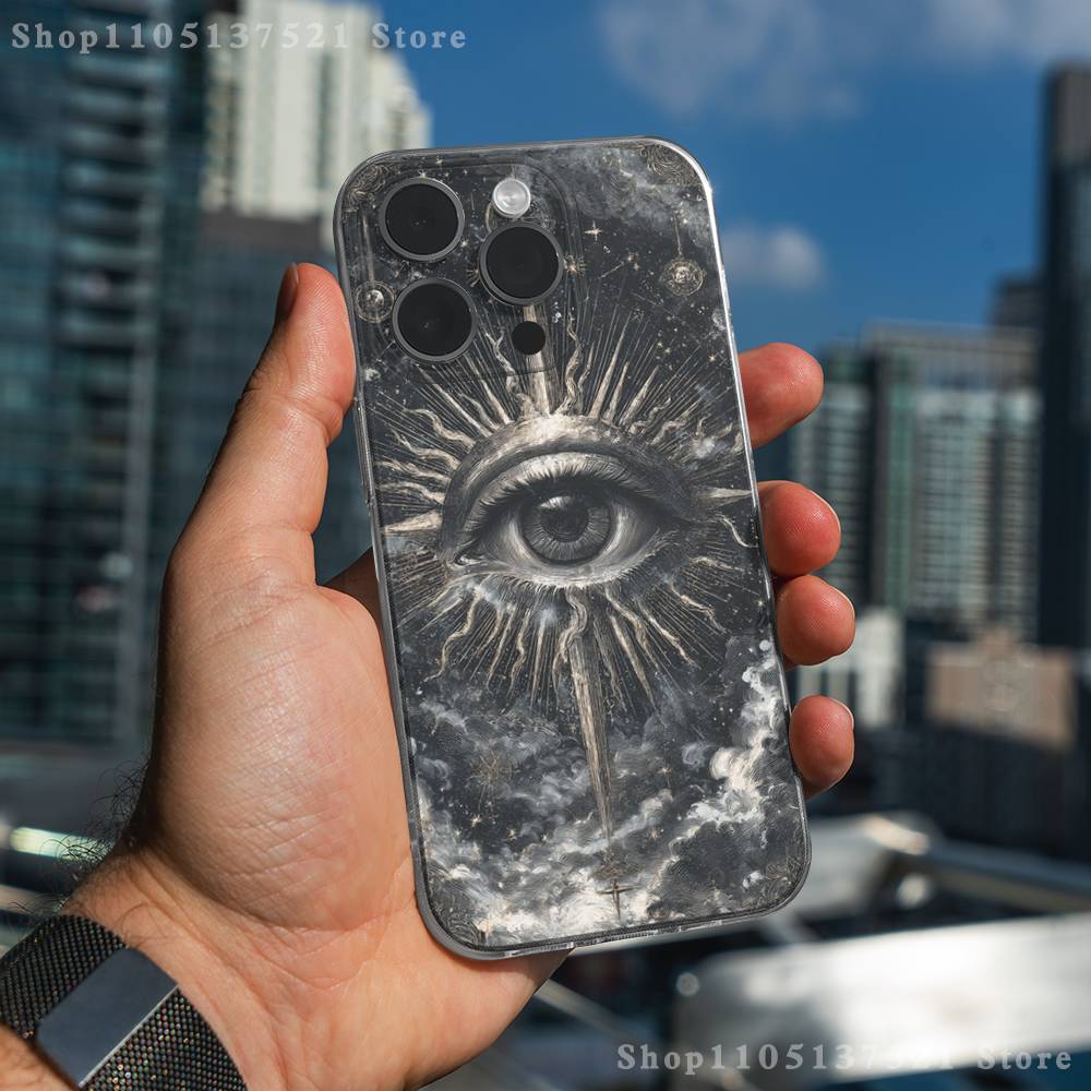 Occult Illuminati Eye Phone Case For iPhone 17,16,15,14,13,12,11 Pro,Max,Plus,X,XS,XR,SE4,E Mini Transparent Soft Cover