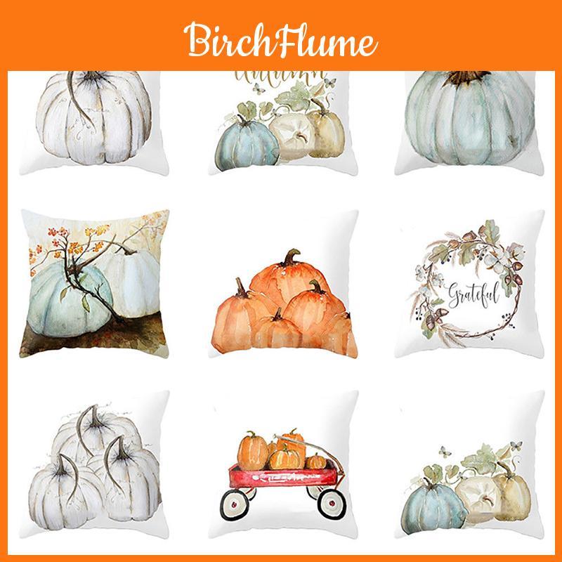 Luxurious Watercolor Pumpkin Cushion Cover Pillow Case For Halloween And Thanksgiving Decor
