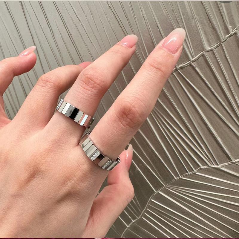 Musla Design Luxury 925 Sterling Silver Couples Ring with Trendy Plaid Design and Shiny Finish Perfect for Daily Wear Jewelry
