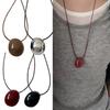Oval Pendant Necklace Fashion Necklace Colorful Pendant Necklace Neck Jewelry for Daily Commute and Various Outfits