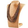 Mode Damen Mix Farbe Mehrschichtige Rocailles Choker Klobiger Anhänger Bib Halskette