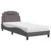 Vidaxl Bed With Mattress, Grey, 80X200 Cm, Faux Leather