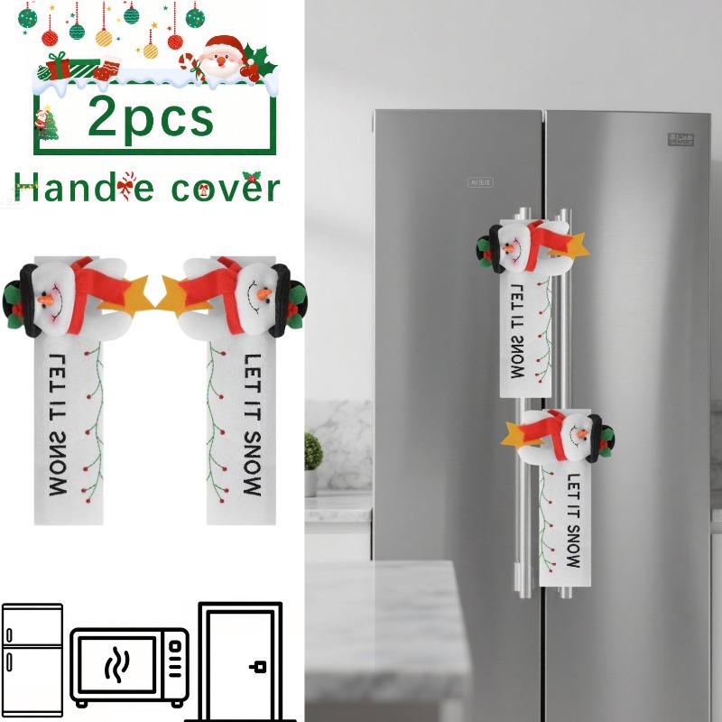 Christmas decoration refrigerator door handle protective case gingerbread man couple decoration set kitchen festive atmosphere arrangement