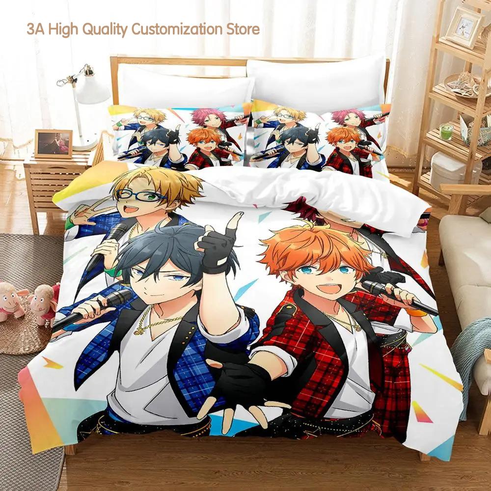 Ensemble Stars Bedding Set Single Twin Full Queen King Size Bed Set Adult Boys Bedroom Duvetcover Sets Anime Bed Sheet Set