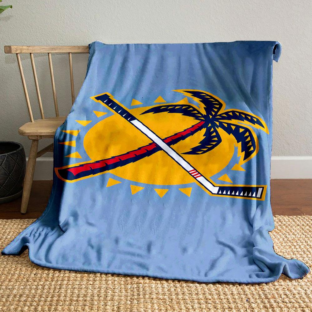 Palm Tree and Hockey Stick Design Patterned blanket, flannel, suitable for all seasons, home decor, warm and cozy