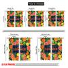 2pcs 2D Flat Printing Scene Curtain Summer Fruits Floral Vibes Polyester Without Electricity Festive Wall Decor for Holiday