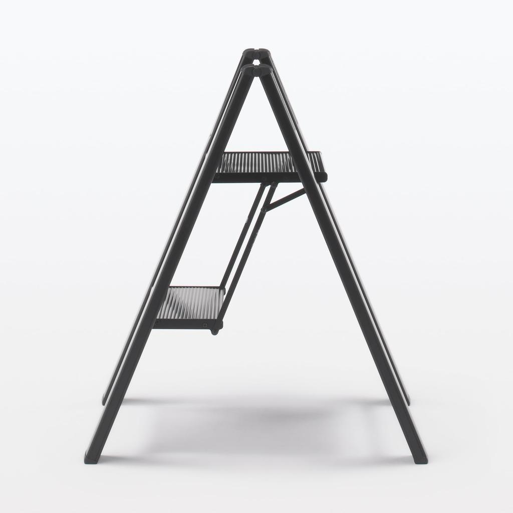 MUJI Aluminum Step 2 Dark 83721039 Stool, Steps, Gray,