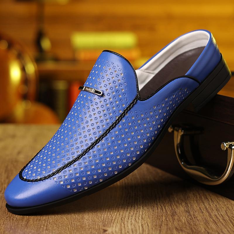 

Large Size 46 47 Mules Man Slip On Flats Half Shoes for Men Open-back Loafers Slippers Casual Shoes Leather Summer Slide Sandals 39