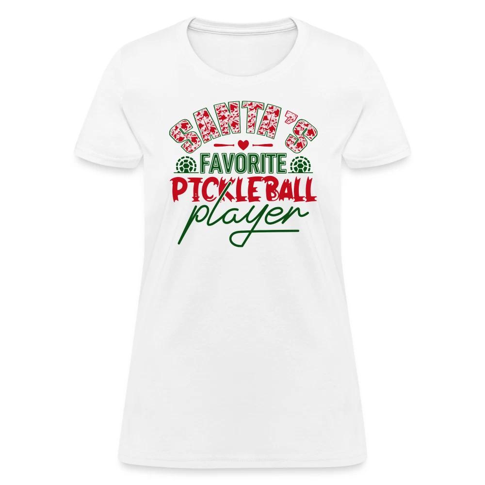 Santa s Favorite Pickleball Player Women s Contoured 100% Cotton T-shirt Mens Tees Top 3XL