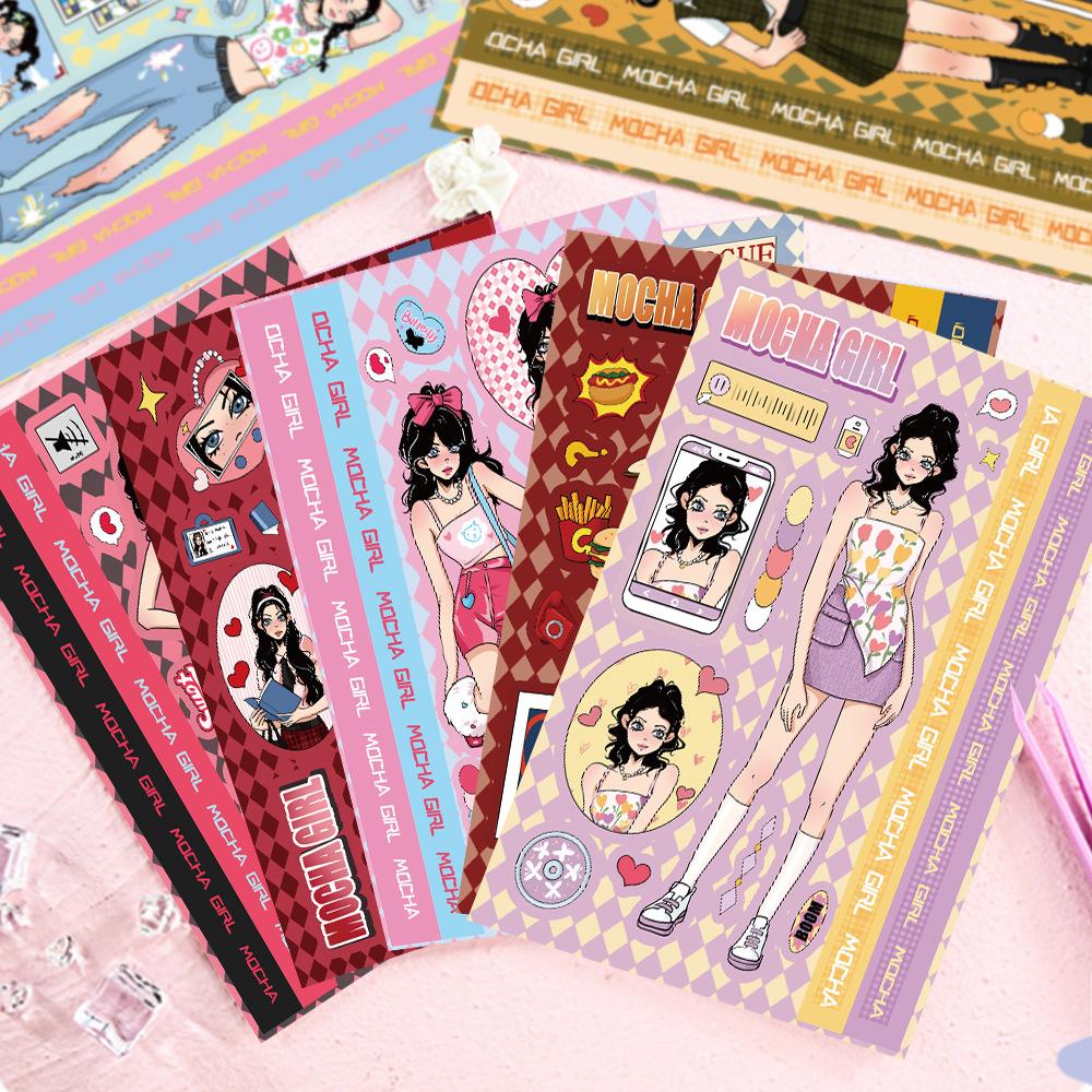 8 Loli Girl Guka Character Stickers DIY Hand Account Small Card Mobile Case Decoration Korean Ins