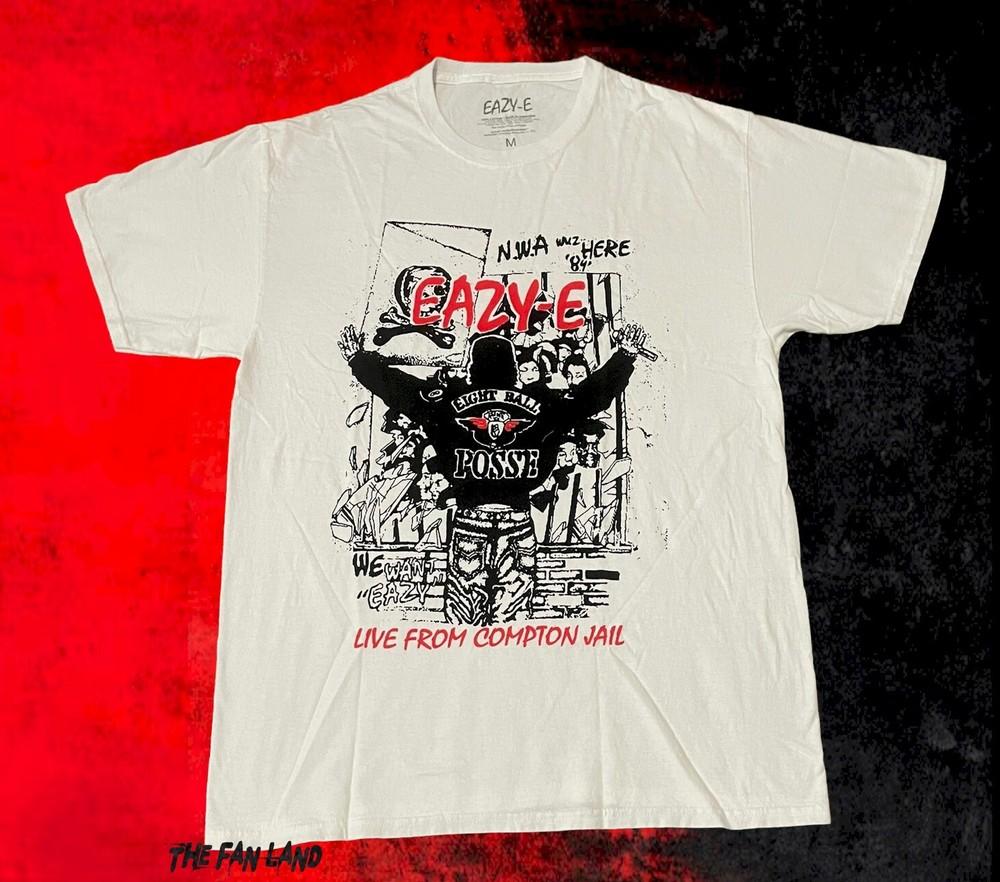 New Eazy-E Compton NWA Live from Compton Jail Mens Vintage Concert Rap Unisex T-Shirt Graphic Tee S