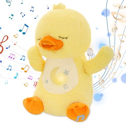 Emoin Sleeping Plush Toy, Baby Toy, Sleep Induction Toy, Educational Toy with Music Box, LED Lights, Music, and White Noise, Breathing Plush Toy for H