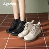Augustine Martin boots women's 2025 new summer platform British style boots white with skirt casual short boots