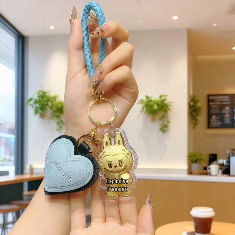 999 Gold Labubu Cartoon Keychain & Phone Pendant - Small Gift