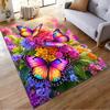 Colorful Butterflies and Flowers Non-slip Rug Suitable for Living Room and Bedroom Sofas