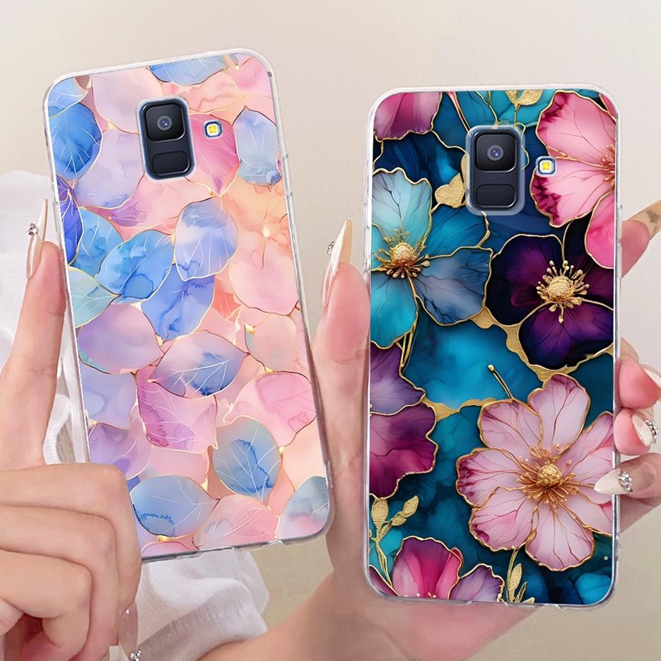 For Samsung Galaxy A6 2018 Case SM-A600F Luxury Butterfly Painted Cover Soft Silicone Shell For Samsung A6 Plus A6+ A605F Fundas