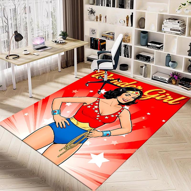 Wonder Girl Comic Art Carpet For Playroom Bedroom Living Room Sofa Home Decorkids Game Area Rug Nonslip Floor Mat
