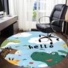 1PC Zoo Animals Pattern Office Round Area Rug, Mat Suitable For Office, Under Office Chairs Bedroom Living Room Home Decor, Room Deco
