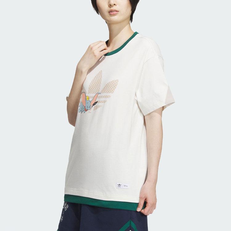 Adidas Originals X Disney Dumbo Sportswear Tee With Cartoon Logo Print Unisex Tops White IN1071
