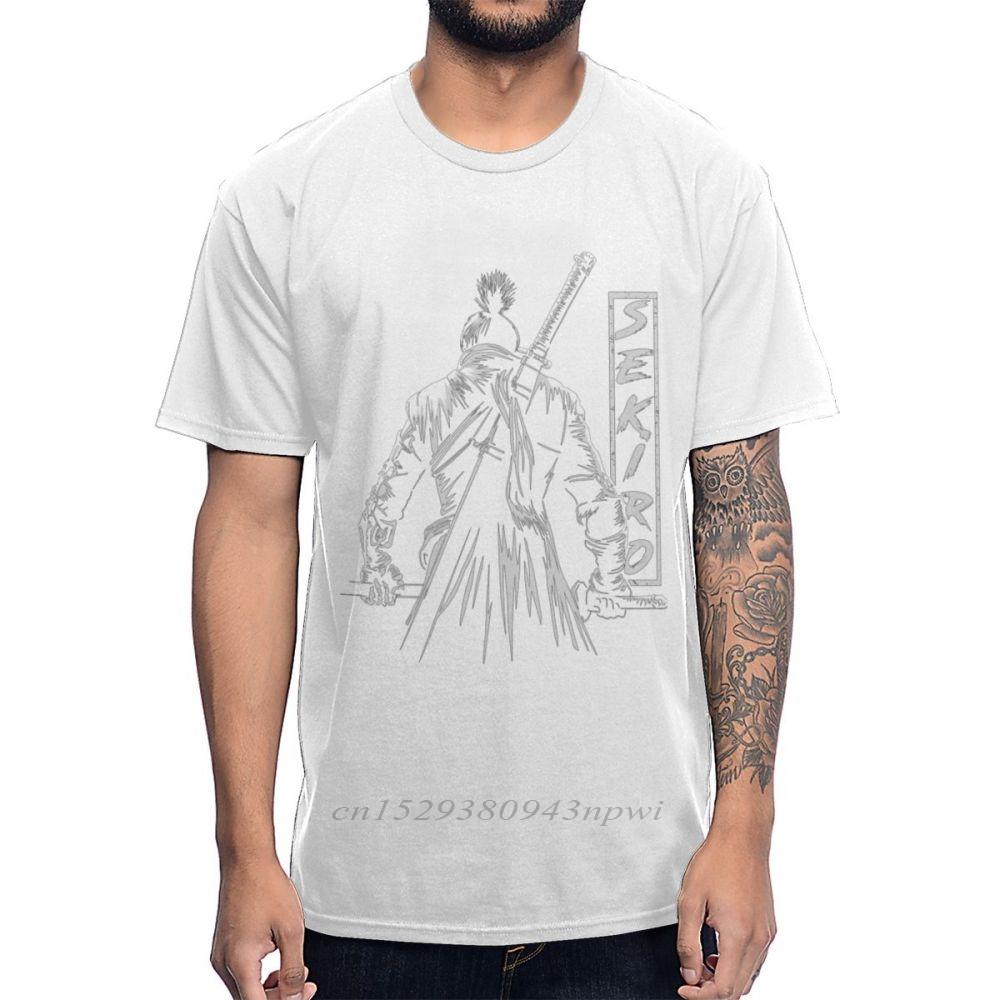 PS4 Game SEKIRO T Shirt Shadows Die Twice The Onearmed Wolf Tee Shirt For Male Retro Homme Tee Shirt 100 Cotton