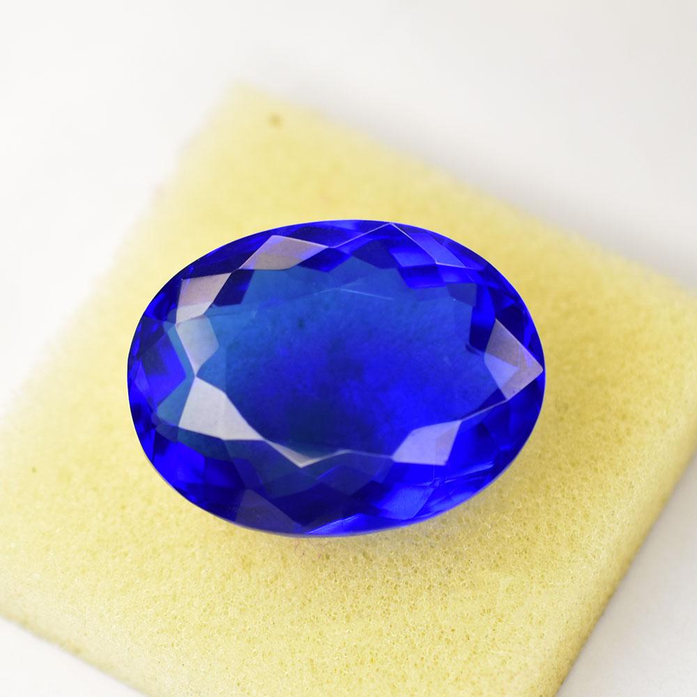 Lab-Created Blue Sapphire Loose Gemstone High Quality 71.9 Ct Oval Cut September Birthday Birthstone