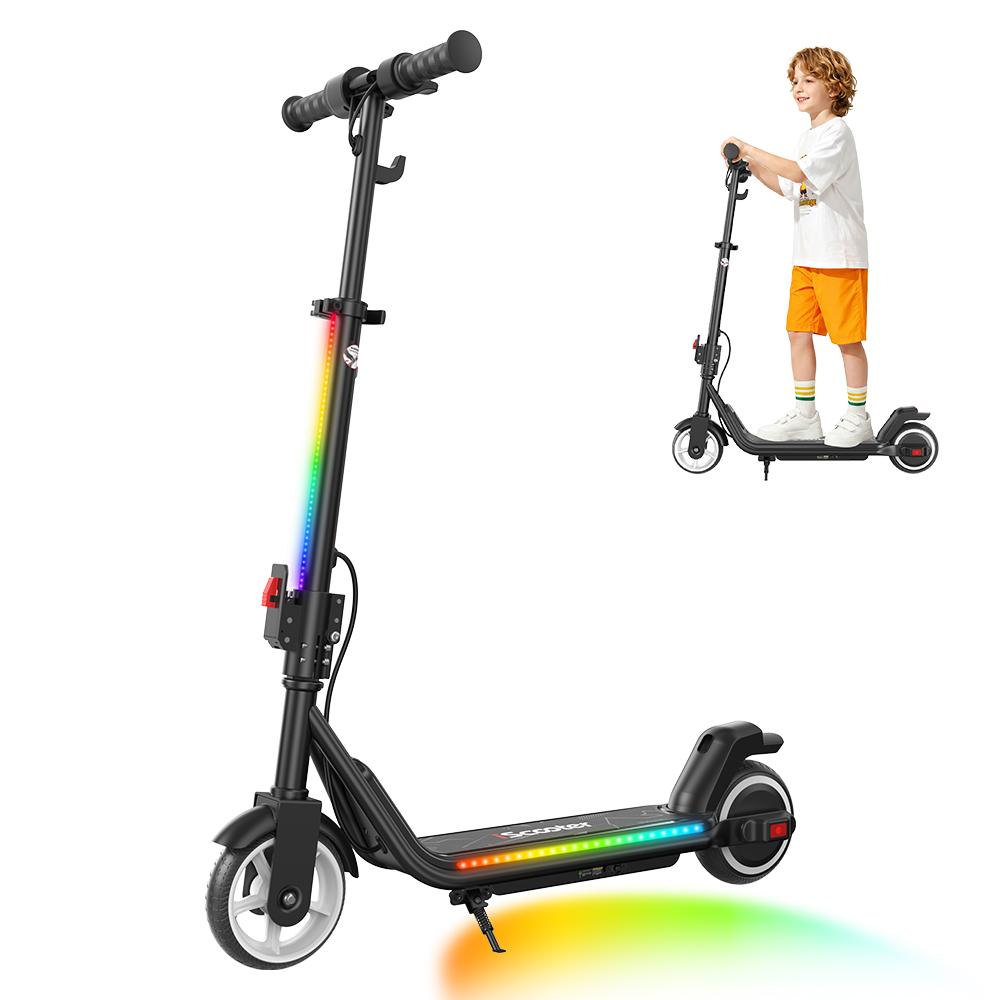 iScooter IK3MAX Kids Electric Scooter 200W Motor 4.5Ah Solid Tires Foldable & Height Adjustable 3-Speed  Electric Scooter for Kids