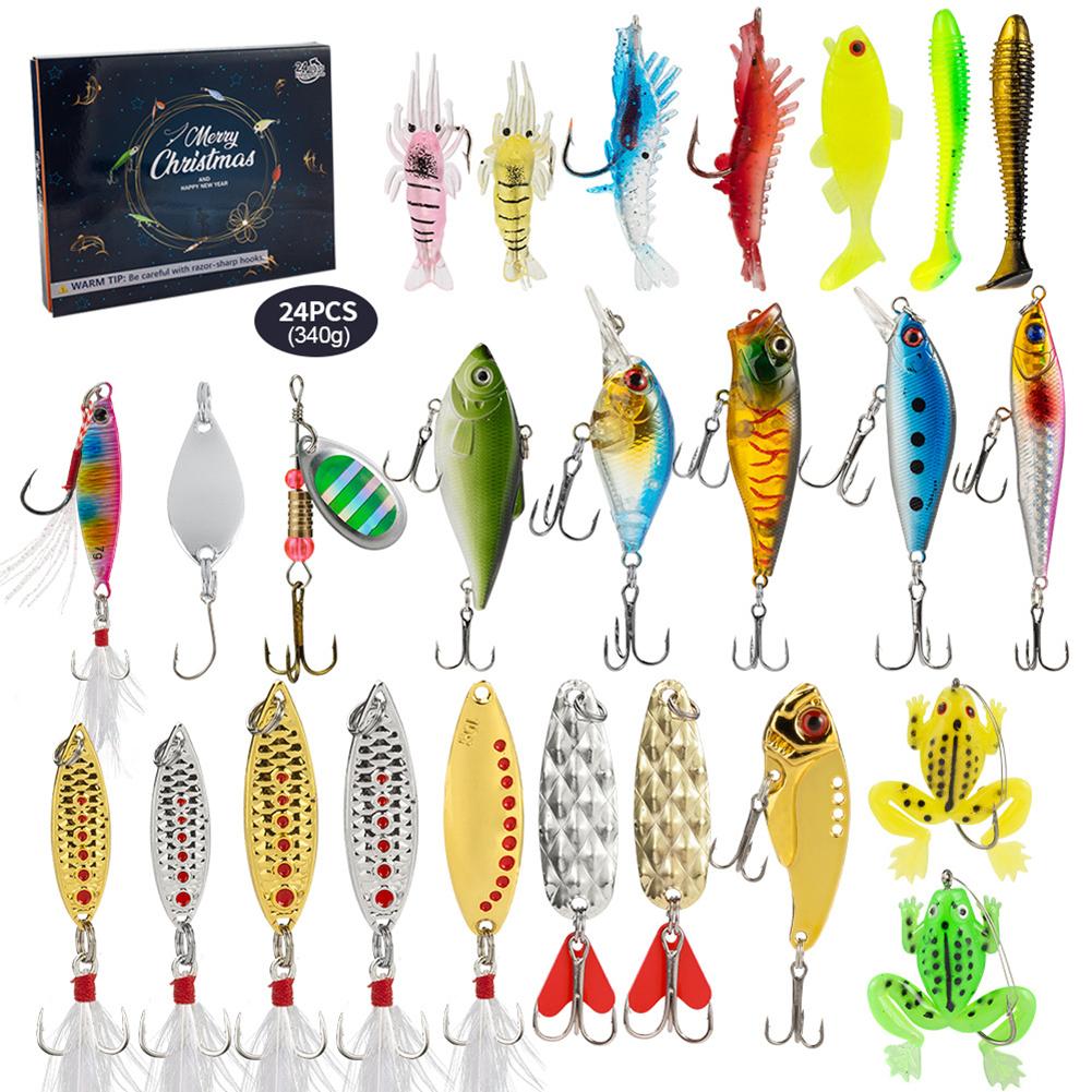 Advent Calendar 24 Days Fishing Christmas Gifts Fishing Lure Advent