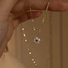 S925 European Cross Zircon Flower Pendant Necklace - Women's French Luxury Clavicle Chain