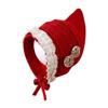 Stylish Autumn Winter Knit Lace Ear Protection Elf Hat for Baby Girls