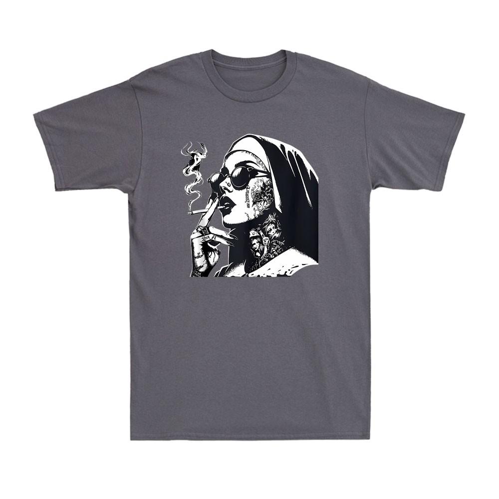 Unholy Nun Funny Horror Choked Up Unholy Nun Satan Baphomet Retro Unisexs TShirt