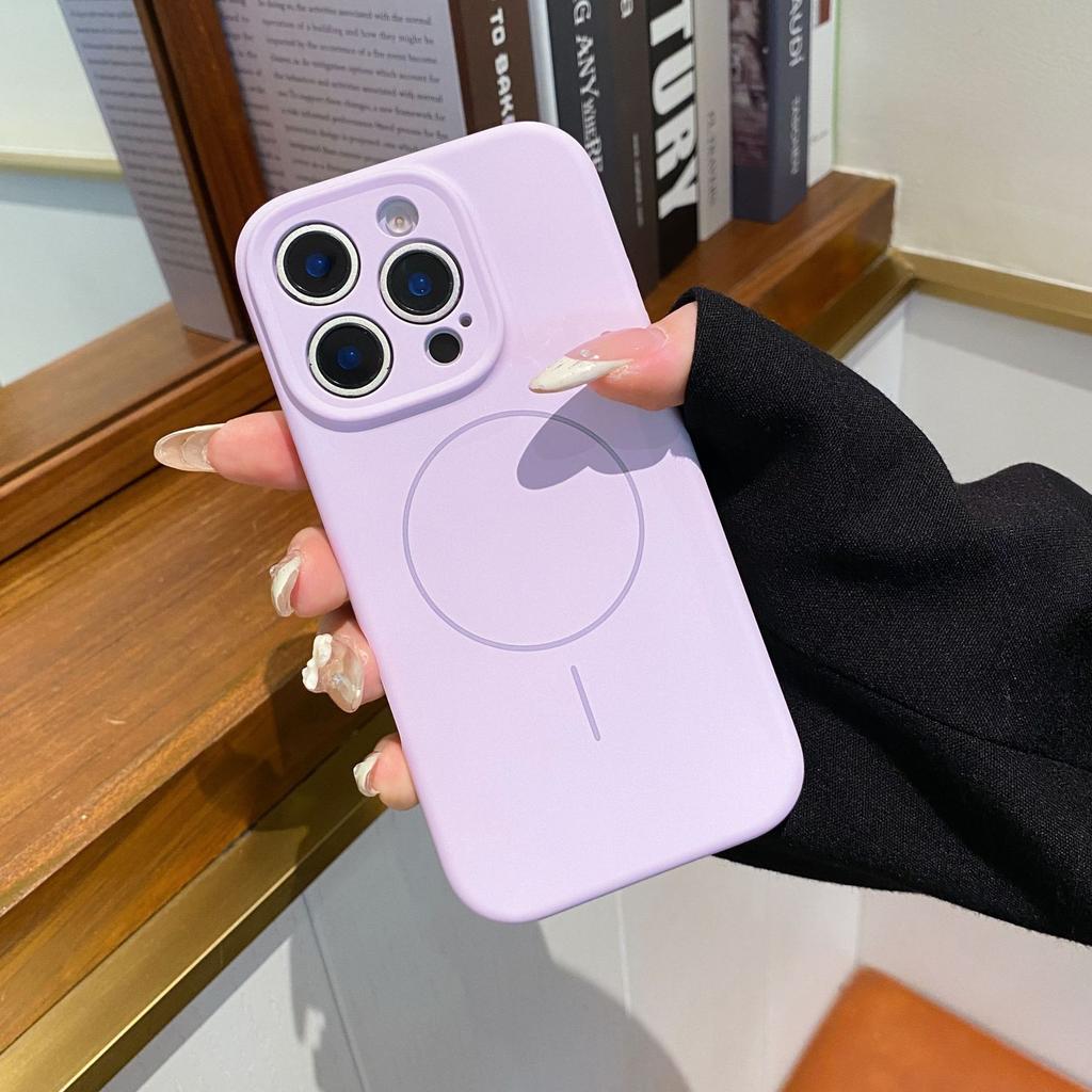 Applicable to Apple 16ProMax liquid silicone camera button mobile phone case magnetic iphone15 anti-drop protective case