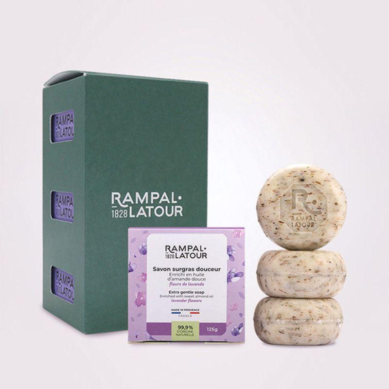 Rampal Latour Sabon Longe Natural Hand Soap 125g Lavender Flower 3-pack Natural Hand Wash Soap 125g Lavender Flower3-pack